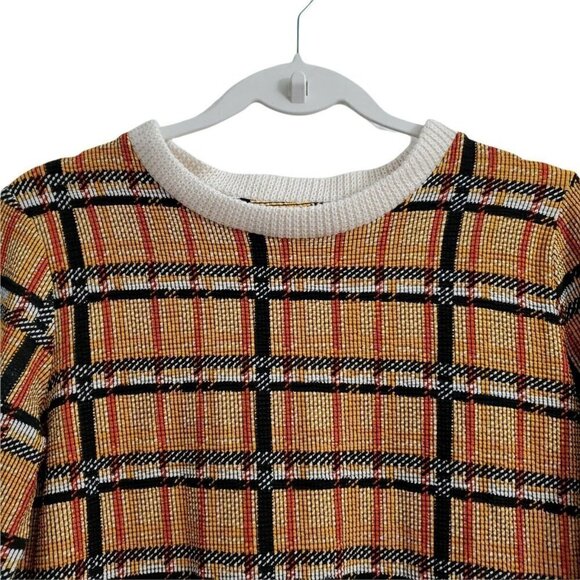 Zara Midi Dress Small Yellow Plaid Harvest 3/4 Sleeves Bloggers Favorite Boho - Picture 2 of 11